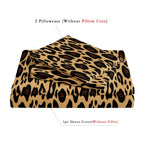 Funda nórdica de 3 piezas con estampado de leopardo oscuro