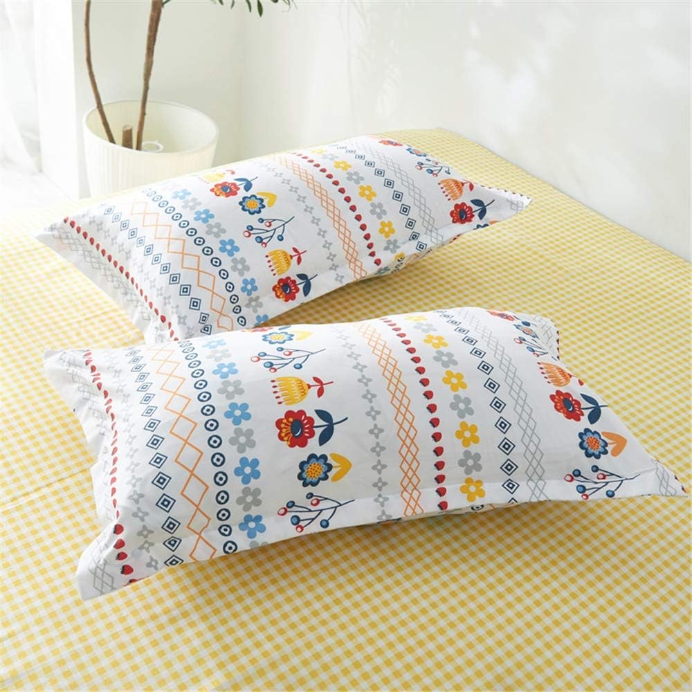 Juego de ropa de cama de 4 piezas estampado en amarillo pálido