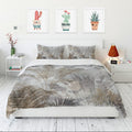Juego de ropa de cama de tres piezas de algodón satinado con estampado floral beige