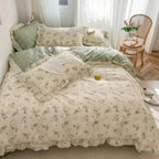 Juego de ropa de cama reversible de 4 piezas con estampado