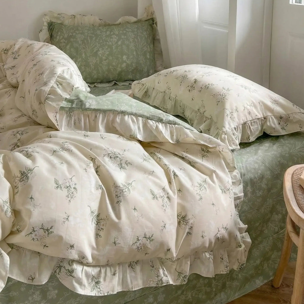 Juego de ropa de cama reversible de 4 piezas con estampado